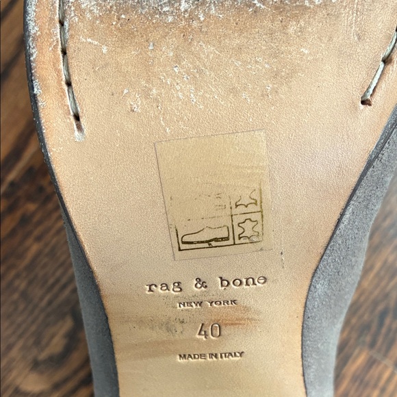 Rag & Bone Harrow Stone Waxy Leather Women's Ankle Booties Size 40 (10) - Picture 7 of 10